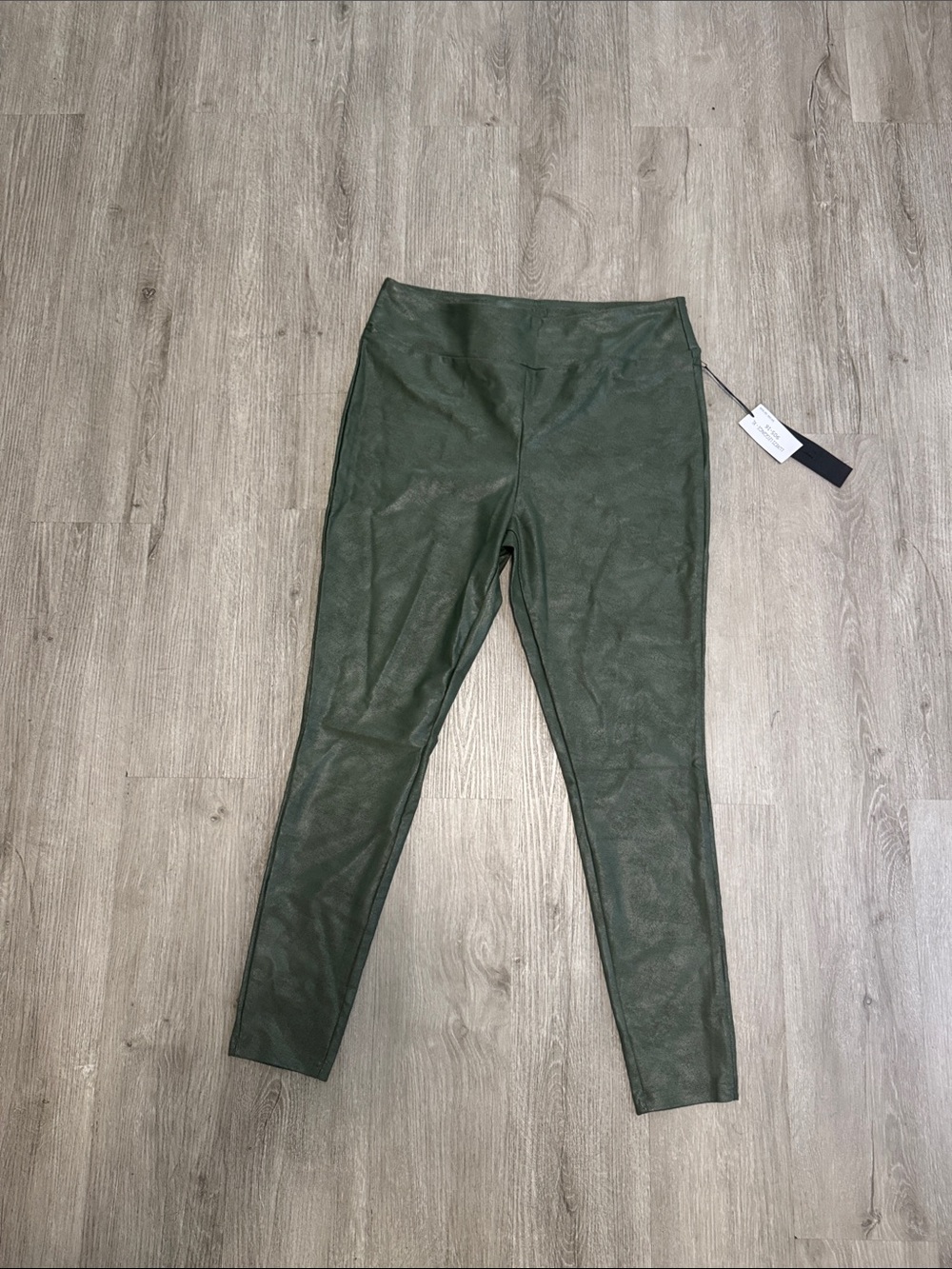 Luxe Dark Olive Faux-Leather Leggings